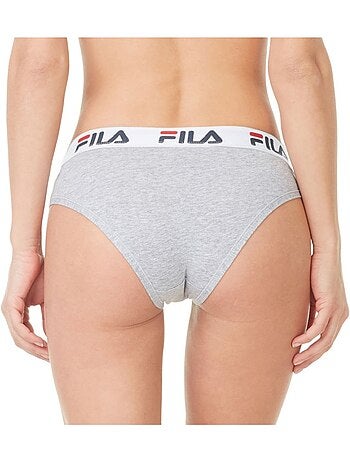 Lot de 3 Culottes coton femme Fila FU6043 Gris, Noir et Blanc Fila