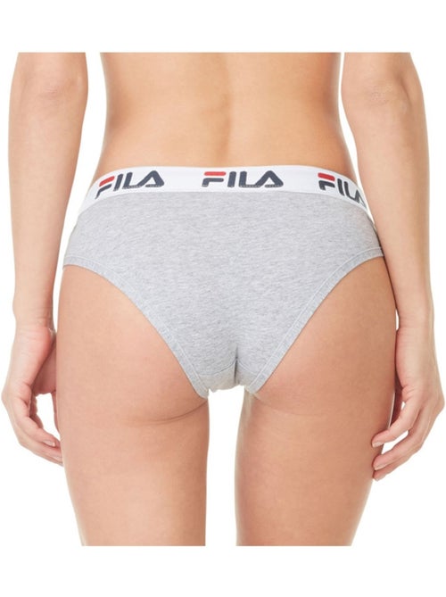 Lot de 3 Culottes coton femme Fila FU6043 Gris, Noir et Blanc Fila - Kiabi