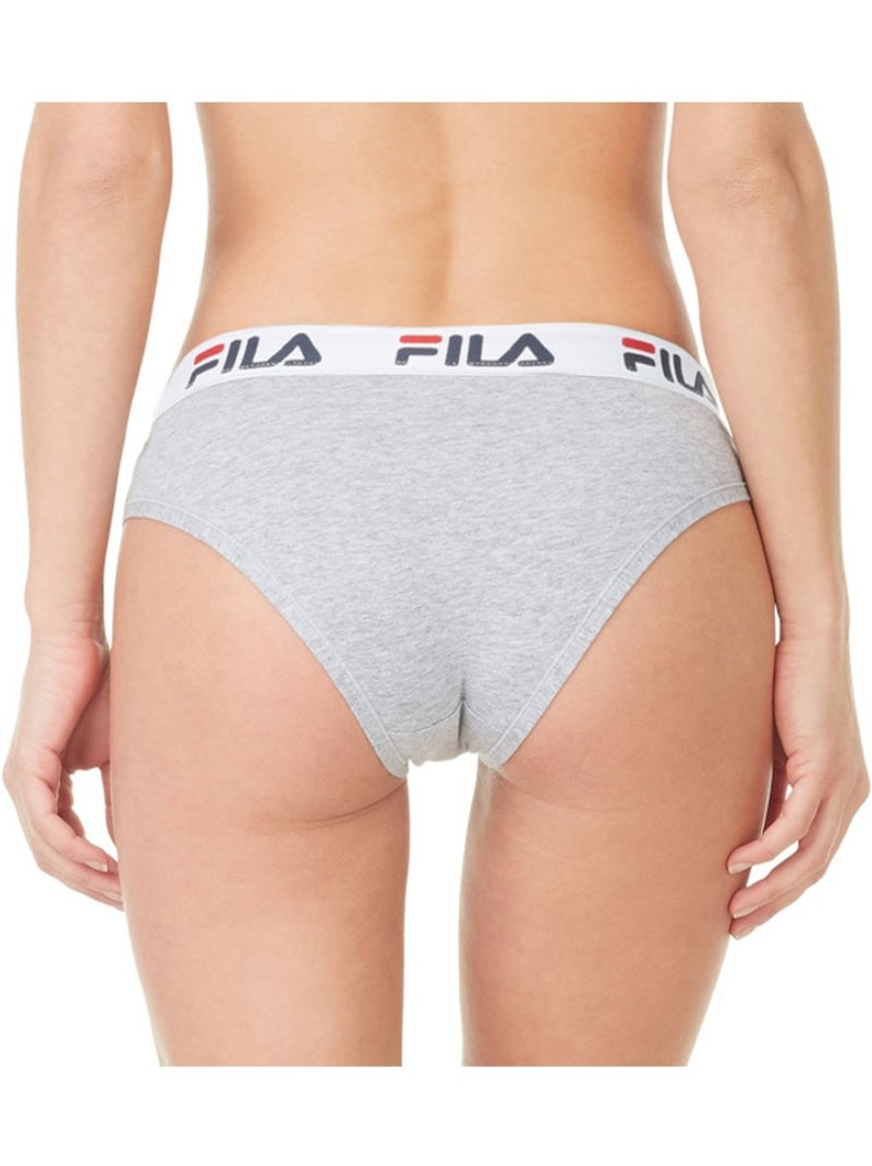 Lot de 3 Culottes coton femme Fila FU6043 Gris, Noir et Blanc Fila Noir - Kiabi