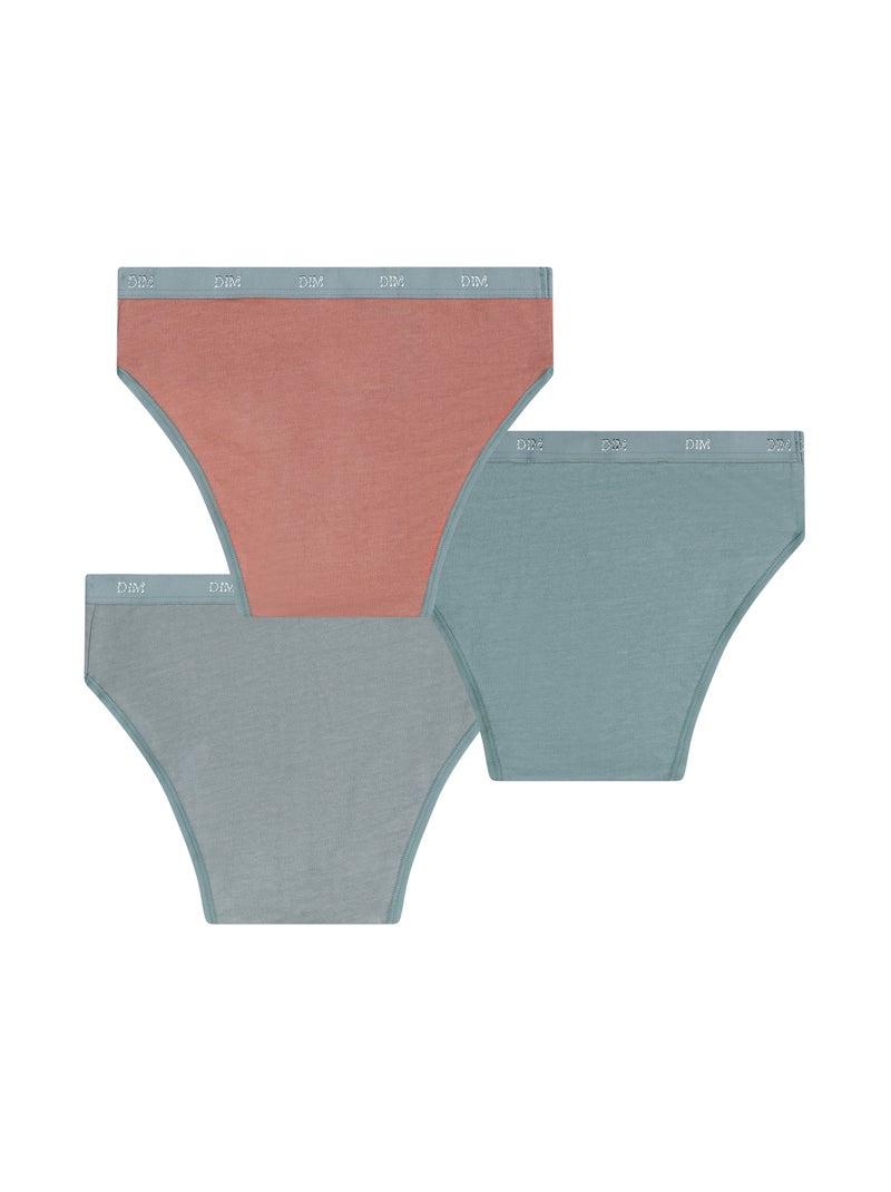 Lot de 3 Culottes Coton fille Les Pockets Ecodim Gris - Kiabi
