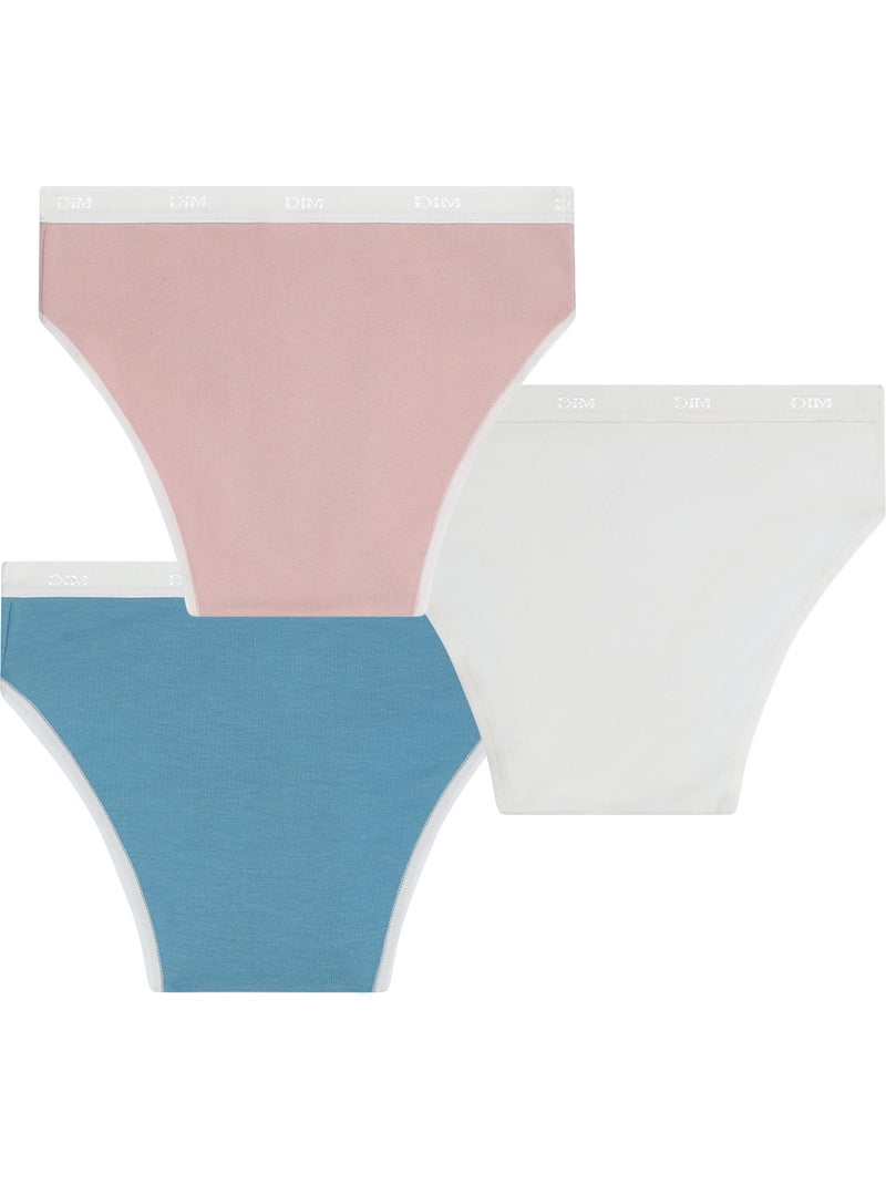 Lot de 3 Culottes Coton fille Les Pockets Ecodim Rose pâle - Kiabi