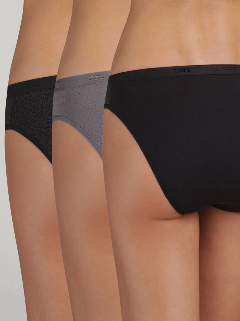 Lot de 3 Culottes Coton Les Pockets Coton Violet foncé - Kiabi