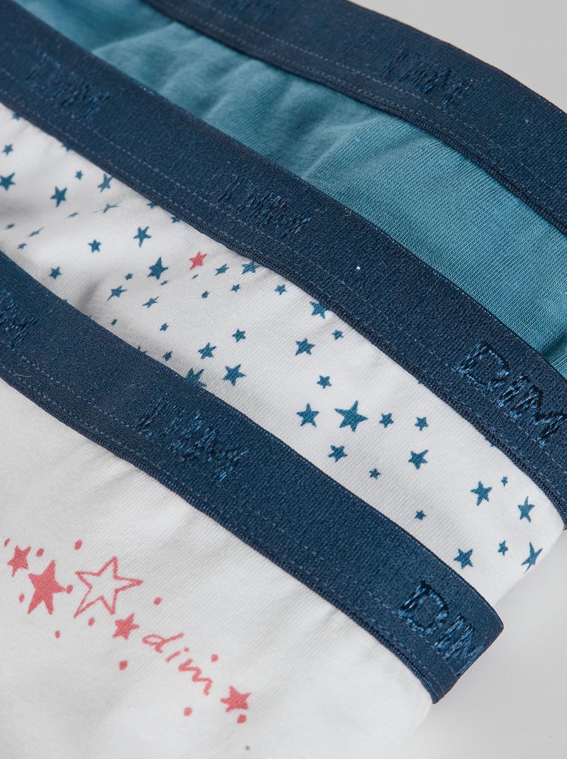 Lot de 3 Culottes Coton Pockets Coton Bleu turquoise - Kiabi