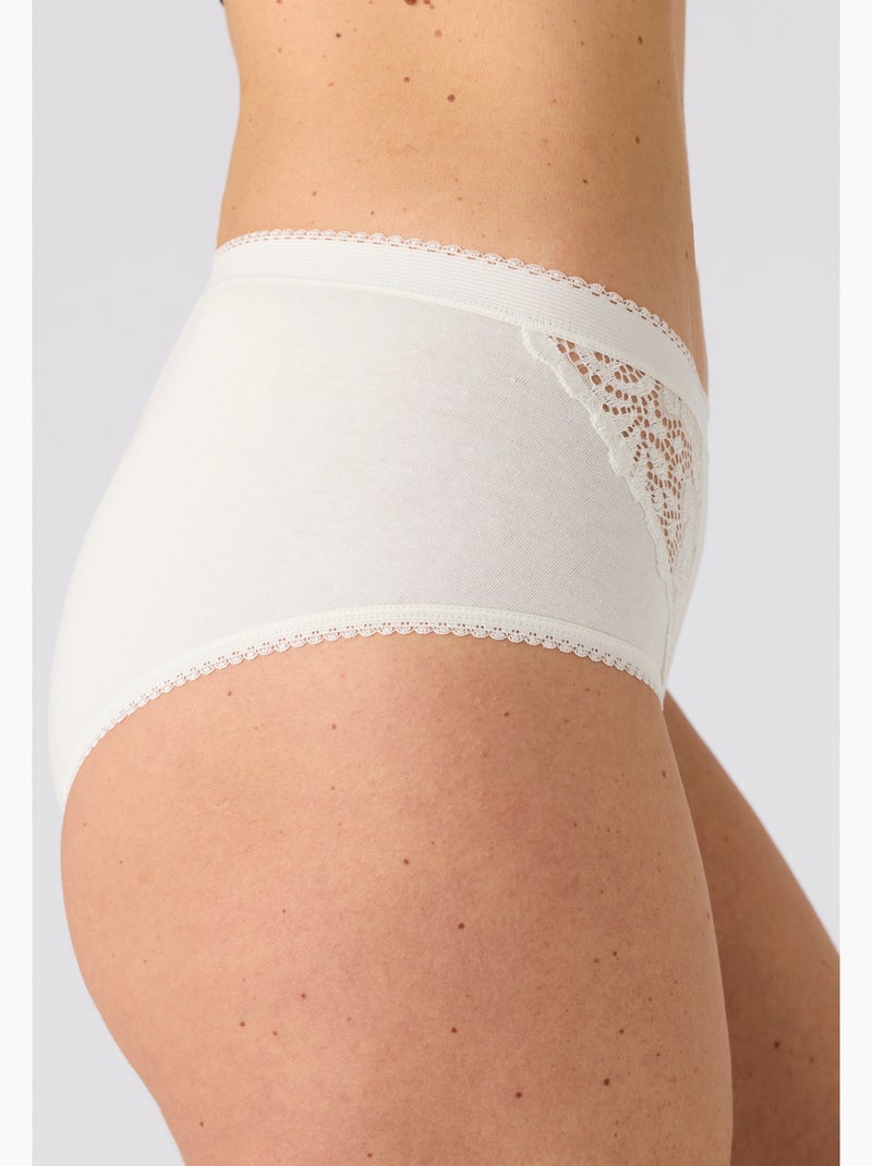 Lot de 3 culottes coton stretch - Damart Blanc cassé - Kiabi