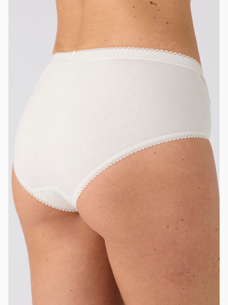 Lot de 3 culottes coton stretch - Damart Blanc cassé - Kiabi