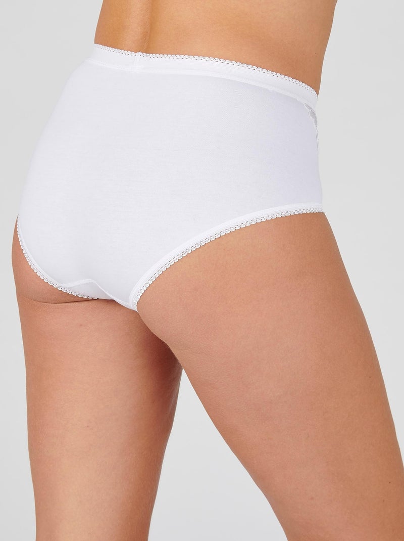 Lot de 3 culottes coton stretch - Damart Blanc - Kiabi