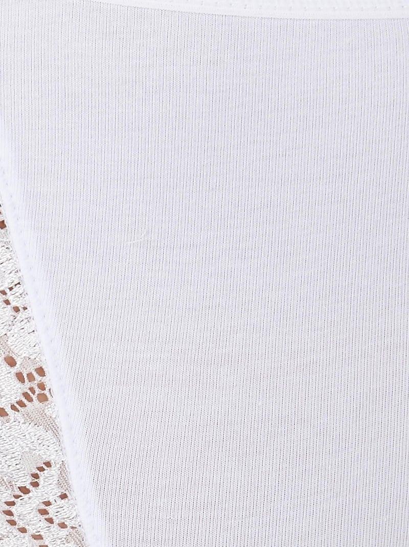 Lot de 3 culottes coton stretch - Damart Blanc - Kiabi