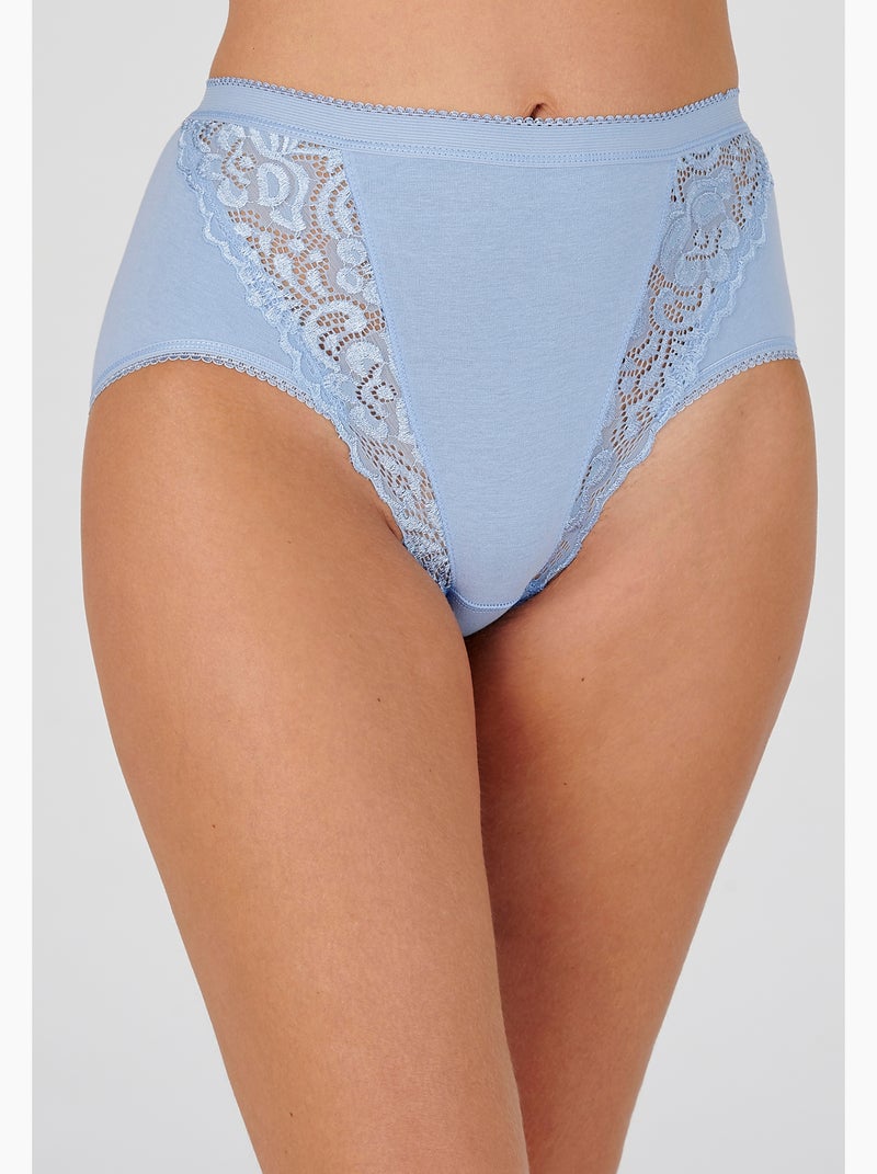 Lot de 3 culottes coton stretch - Damart Bleu clair - Kiabi