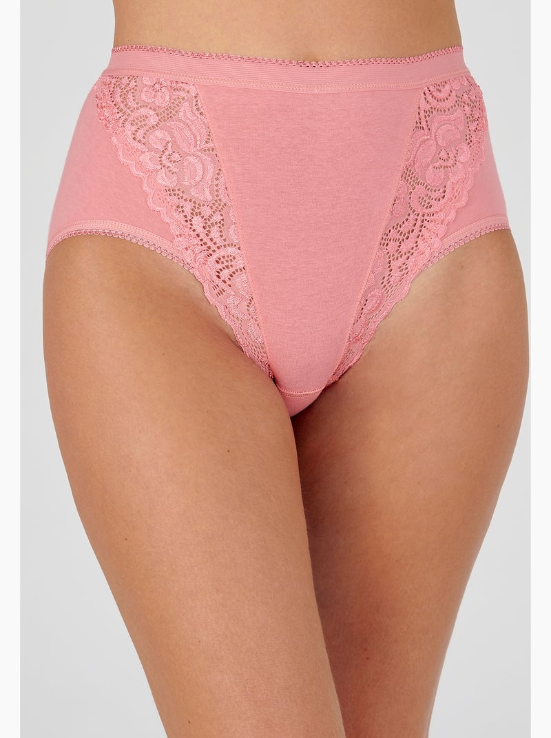 Lot de 3 culottes coton stretch - Damart Corail - Kiabi
