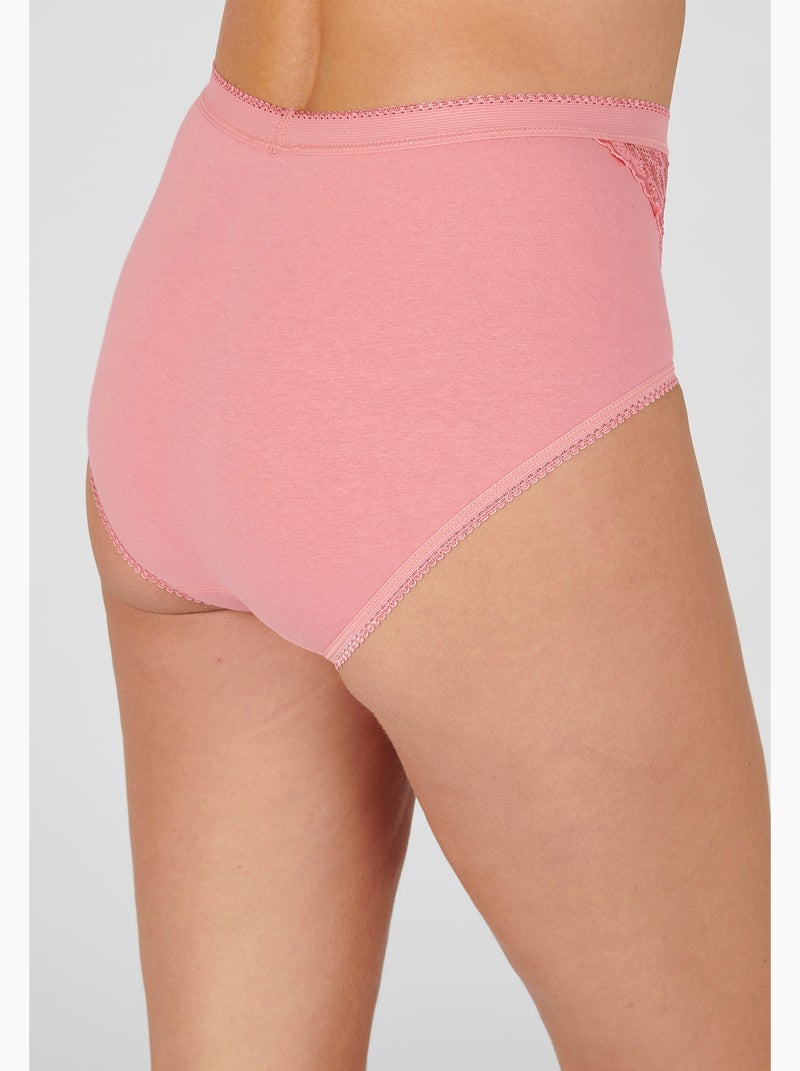 Lot de 3 culottes coton stretch - Damart Corail - Kiabi
