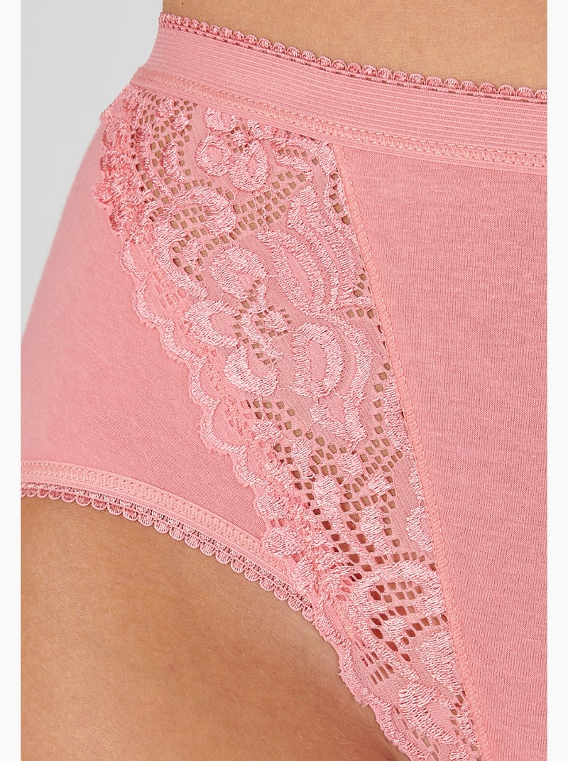 Lot de 3 culottes coton stretch - Damart Corail - Kiabi