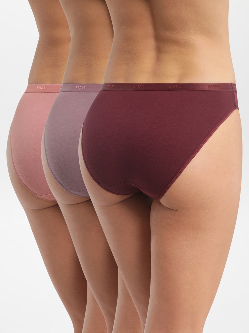 Lot de 3 culottes 'DIM' Bordeaux/beige - Kiabi