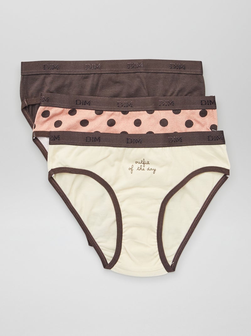 Lot de 3 culottes 'DIM' Gris/blanc/rose - Kiabi