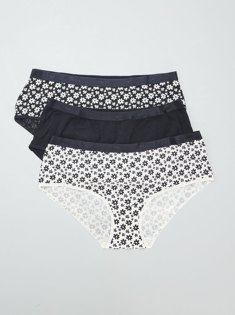 Lot de 3 culottes 'DIM' Noir/blanc - Kiabi