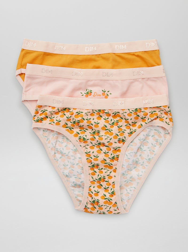 Lot de 3 culottes 'DIM' Orange/rose - Kiabi