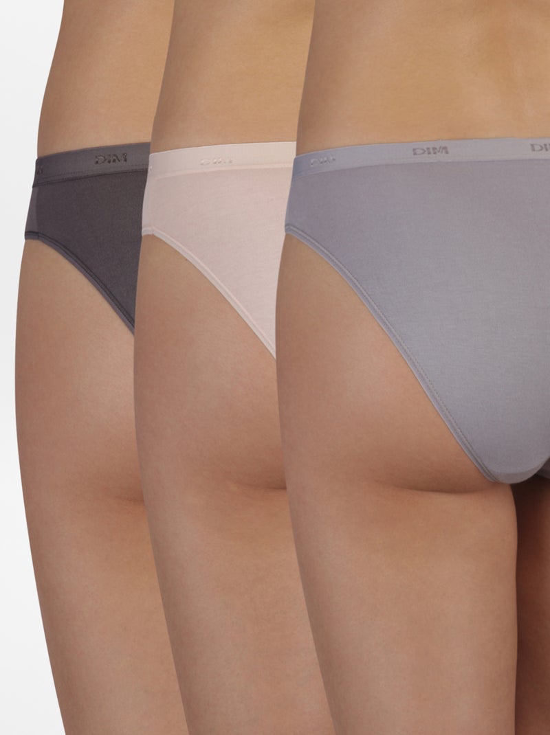 Lot de 3 culottes 'DIM' Taupe - Kiabi