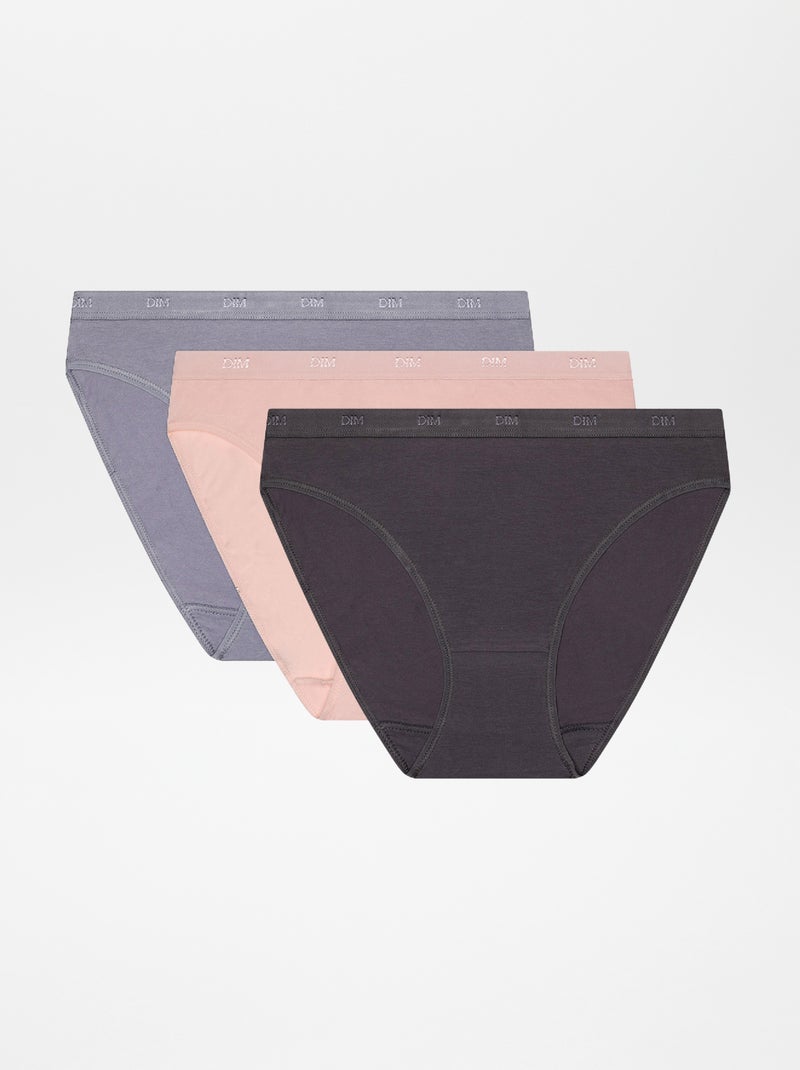 Lot de 3 culottes 'DIM' Taupe - Kiabi