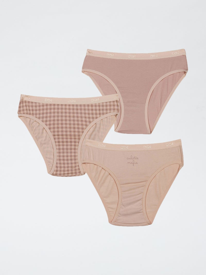 Lot de 3 culottes 'Dim' Violet - Kiabi