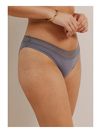 Lot de 3 culottes en coton et dentelle