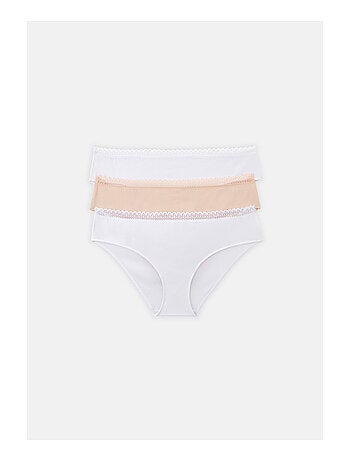 Lot de 3 culottes en coton et dentelle