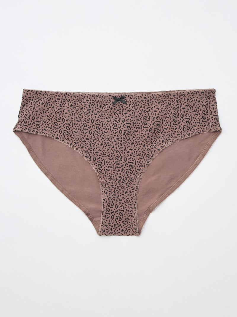 Lot de 3 culottes en coton stretch Marron - Kiabi