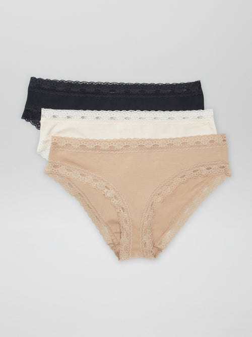 Lot de 3 culottes en dentelle - Kiabi