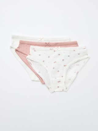 Lot de 3 culottes en maille pointelle