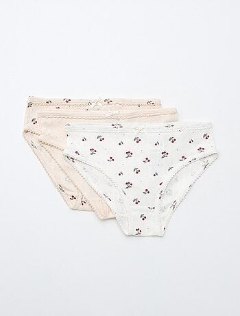 Lot de 3 culottes en maille pointelle