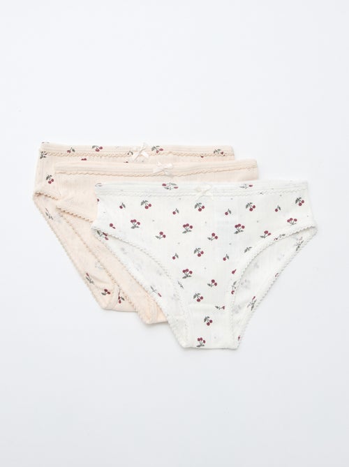 Lot de 3 culottes en maille pointelle - Kiabi