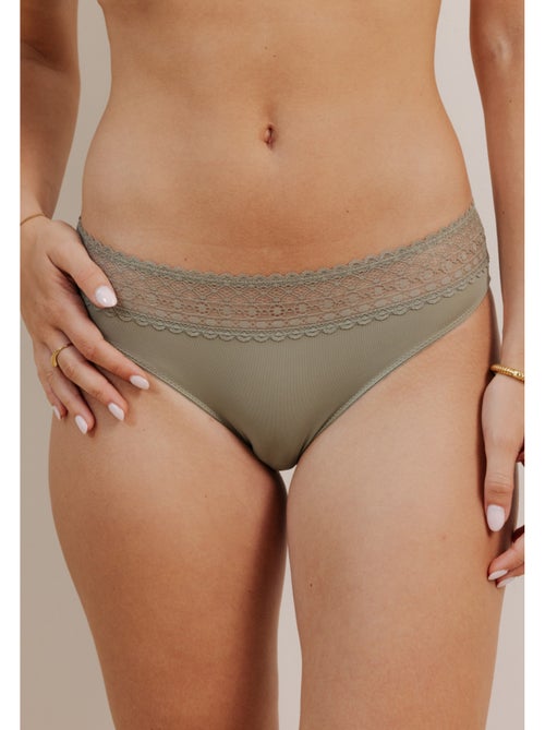 Lot de 3 culottes en microfibre et dentelle - Kiabi Lot de 3 culottes en microfibre et dentelle - Kiabi