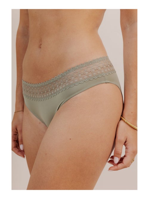 Lot de 3 culottes en microfibre et dentelle - Kiabi Lot de 3 culottes en microfibre et dentelle - Kiabi