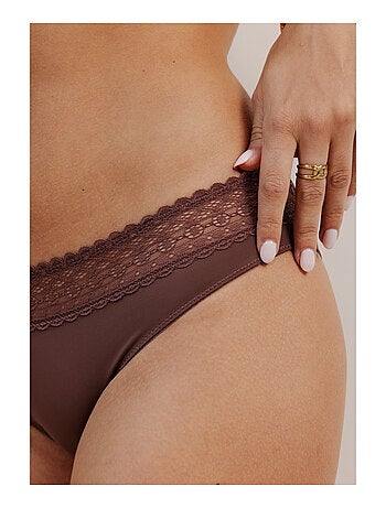 Lot de 3 culottes en microfibre et dentelle