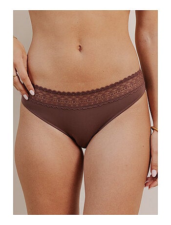 Lot de 3 culottes en microfibre et dentelle