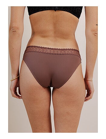 Lot de 3 culottes en microfibre et dentelle