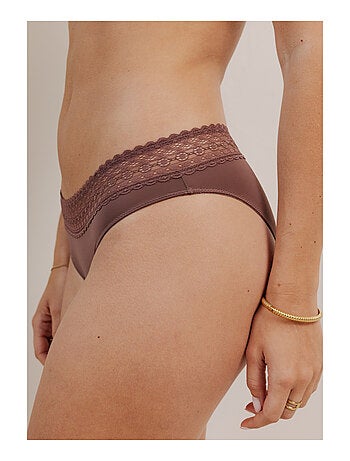 Lot de 3 culottes en microfibre et dentelle