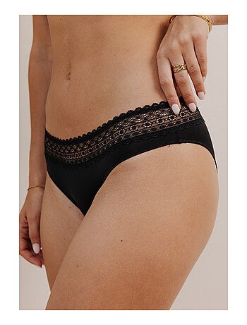 Lot de 3 culottes en microfibre et dentelle