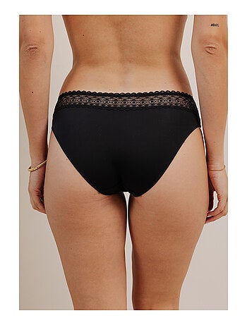 Lot de 3 culottes en microfibre et dentelle