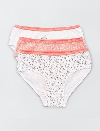 Lot de 3 culottes en pur coton imprimées 'faons'