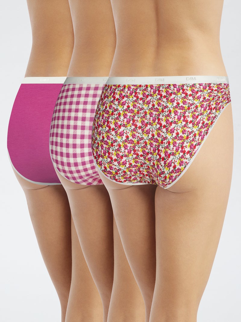 Lot de 3 culottes fantaisies 'DIM' Rouge - Kiabi