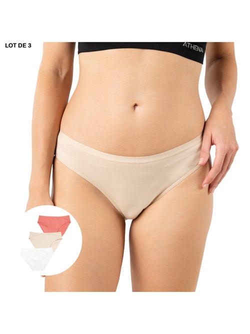 Lot de 3 culottes femme Ecopack Basic Athena - Kiabi
