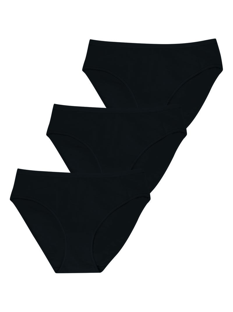 Lot de 3 culottes femme Ecopack Basic Athena Noir - Kiabi