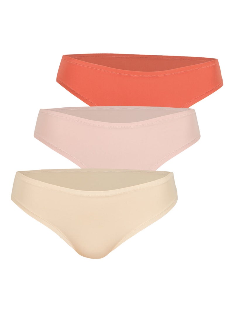 Lot de 3 culottes femme Ecopack Micro Athena Beige/Rose - Kiabi