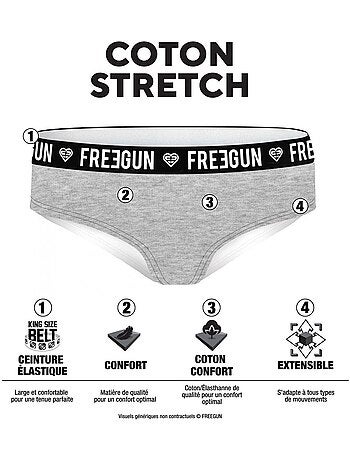 Lot de 3 culottes femme en coton Bestial Freegun