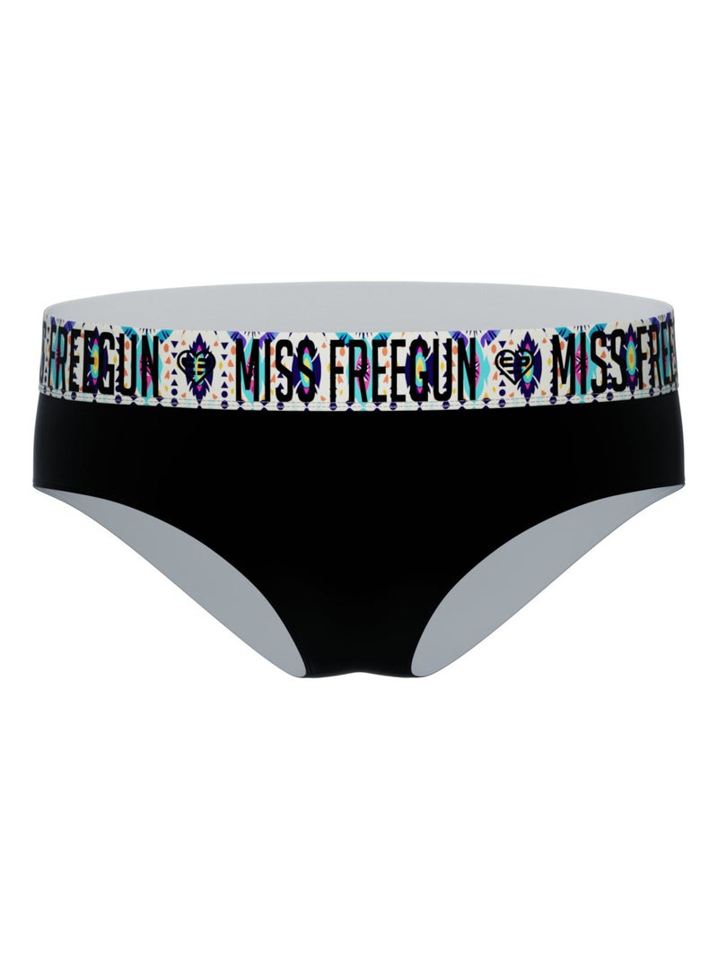 Lot de 3 culottes femme en coton Ethnik Freegun Noir - Kiabi