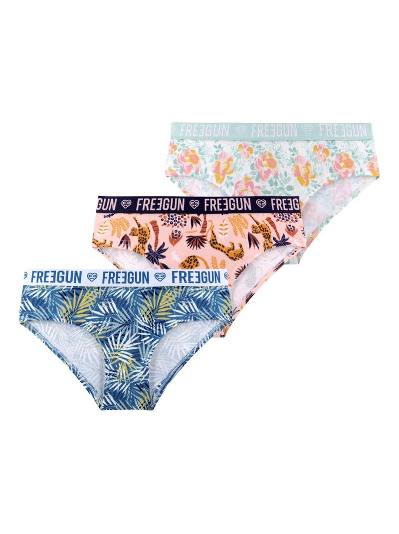 Lot de 3 Culottes femme en coton Freegun Vert - Kiabi