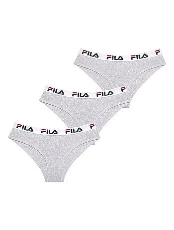 Lot de 3 culottes femme en coton FU6043 couleur grise Fila