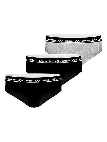 Lot de 3 culottes femme en coton Umbro ceinture Noire Umbro