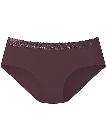 Lot de 3 culottes femme en coton uni et ceinture en dentelle uni pierre cardin