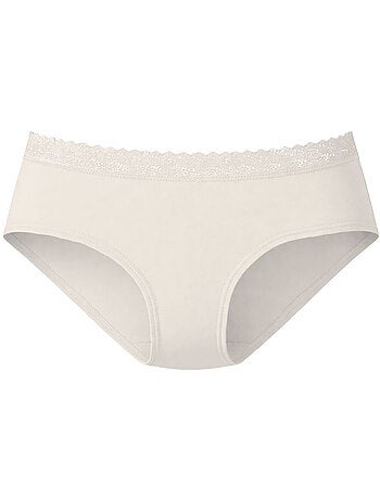 Lot de 3 culottes femme en coton uni et ceinture en dentelle uni pierre cardin