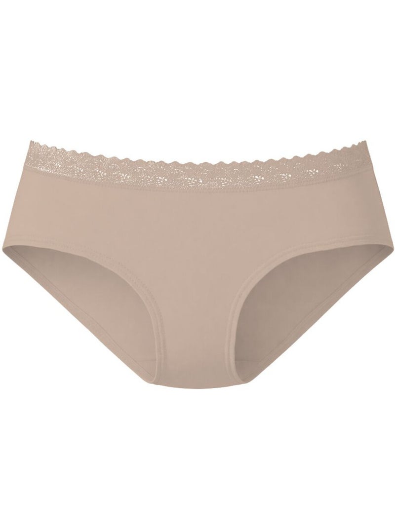 Lot de 3 culottes femme en coton uni et ceinture en dentelle uni pierre cardin Blanc - Kiabi